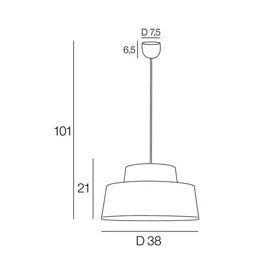 Schéma technique de la suspension Majorque en coton et raphia moutarde, dimensions et détails pour une installation à Dakar, Sénégal.
