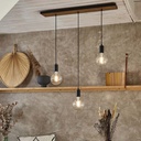 Lustre 3 lampes conrad en métal et bois certifié Dakar , Sénégal