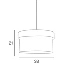 Schéma technique de la suspension en coton et raphia naturel, dimensions et design inclus - Dakar, Sénégal.