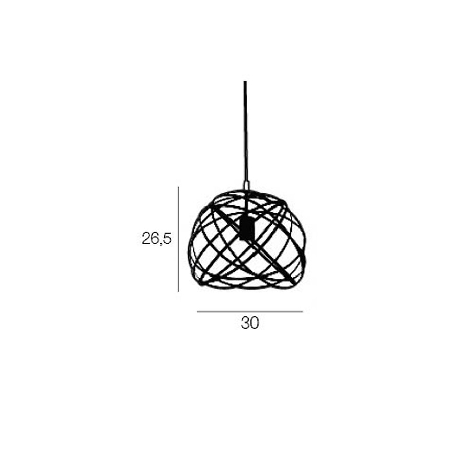 BROADWAY - Suspension en métal filaire oxyde Ø30