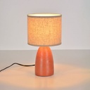GAÏA - Lampe à poser en céramique terracotta et lin H28cm