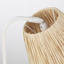 FLORA - Lampe en métal écru abat-jour en matière naturelle H48