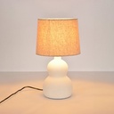DRYADE -  Lampe à poser en céramique abat-jour en coton couleur crème H38,5