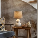 DRYADE -  Lampe à poser en céramique abat-jour en coton couleur crème H38,5