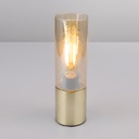 ANNIKA - Lampe à poser en métal laiton et verre ambré H30