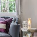ANNIKA - Lampe à poser en métal laiton et verre ambré H30