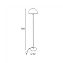 Plan technique du lampadaire Icone, dimensions de 150 cm de hauteur et 30 cm de diamètre de l'abat-jour à Dakar, Sénégal