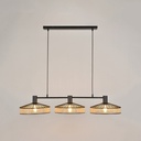 Lustre 3 lampes zelie métal noir et cannage naturel Dakar Sénégal