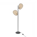 Lampadaire Naytto en métal noir et cannage naturel, vue produit neutre, Dakar, Sénégal