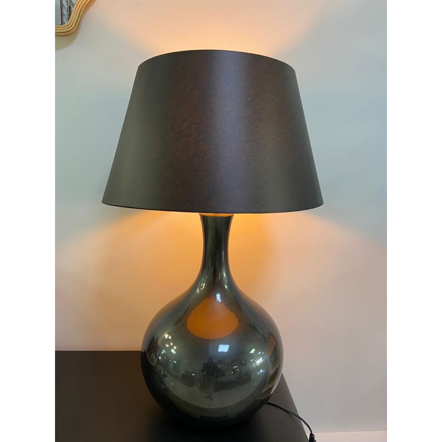 GLOSS - Lampe à poser en verre, abat-jour graphite H82