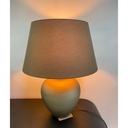 GAMBID - Lampe à poser en verre fumé, abat-jour en tissu H61