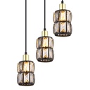 Lustre 5 lampes wolli métal noir et cristaux de verre Dakar , Sénégal