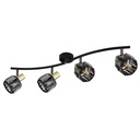 Spot plafonnier Indiana à 4 lampes en métal noir et doré – Éclairage moderne et élégant pour un intérieur raffiné – Dakar, Sénégal.