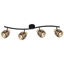 Spot plafonnier Indiana à 4 lampes en métal noir et doré – Éclairage moderne et élégant pour un intérieur raffiné – Dakar, Sénégal.