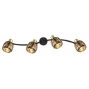 Spot plafonnier Indiana à 4 lampes en métal noir et doré – Éclairage moderne et élégant pour un intérieur raffiné – Dakar, Sénégal.