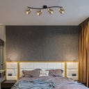 Spot plafonnier Indiana à 4 lampes en métal noir et doré – Éclairage moderne et élégant pour un intérieur raffiné – Dakar, Sénégal.