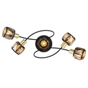 Lustre plafonnier Mathilde 3 lampes en métal noir avec cristaux de verre élégants - Dakar, Sénégal