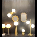 EDMOND - Applique 2 lampes en métal doré et verre blanc