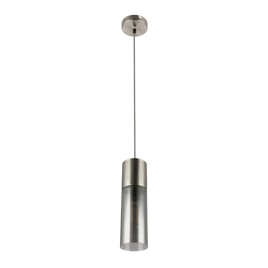 ANNIKA - Suspension en métal nickel mat et verre fumé Ø10.5
