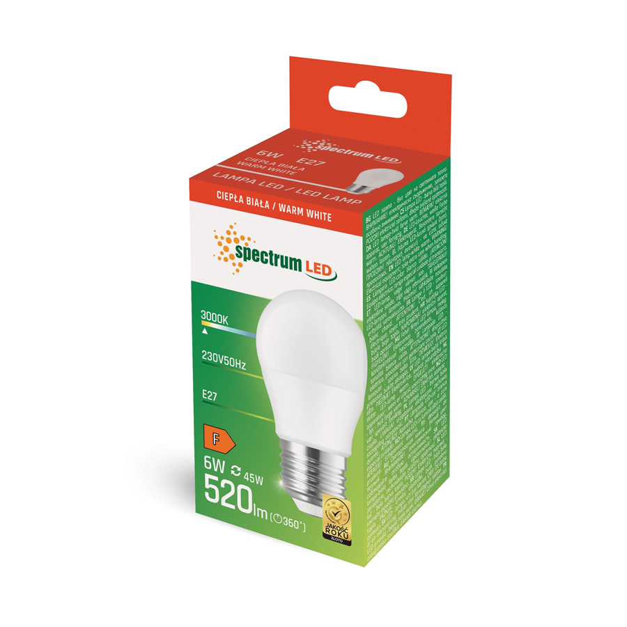 Ampoule LED G45 E27 6W Lumière Jaune