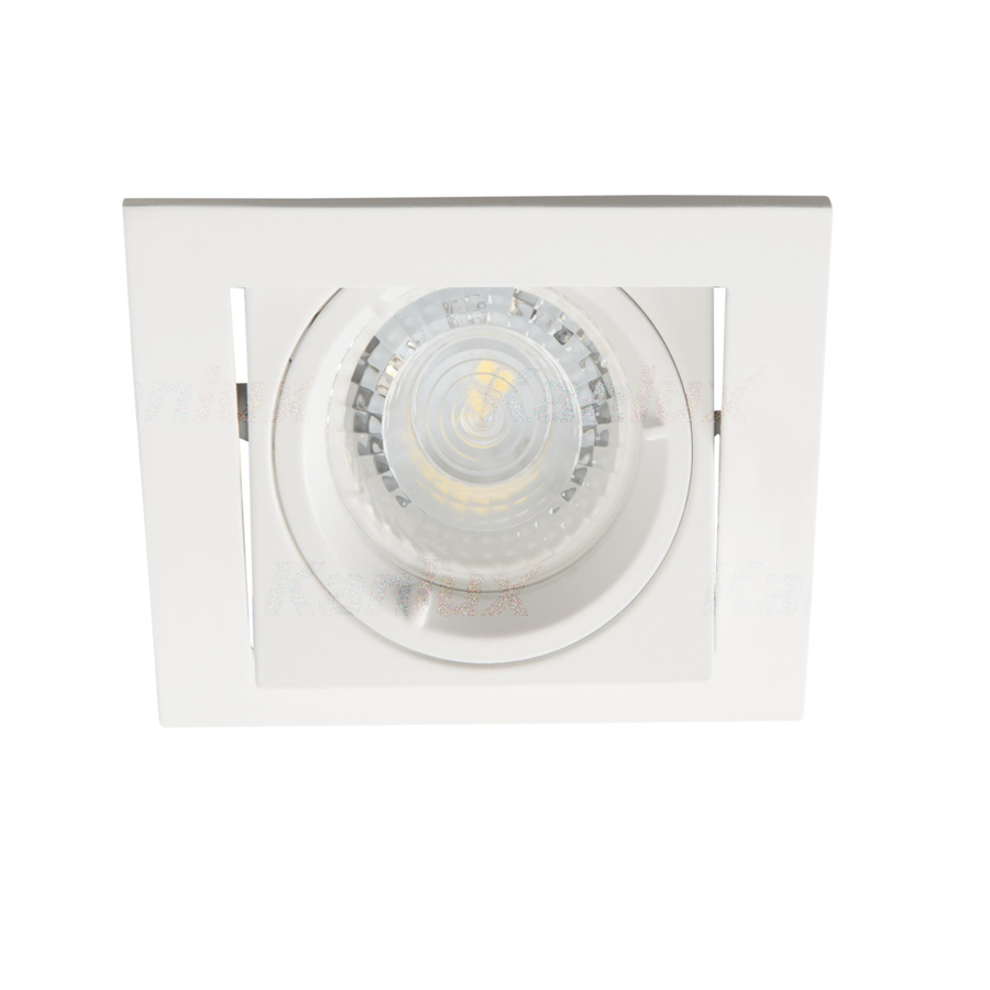 Spot encastré Alren Gx5,3/GU10 carré en aluminium blanc