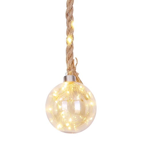 Suspension roveto décorative en corde de chanvre Lumière jaune