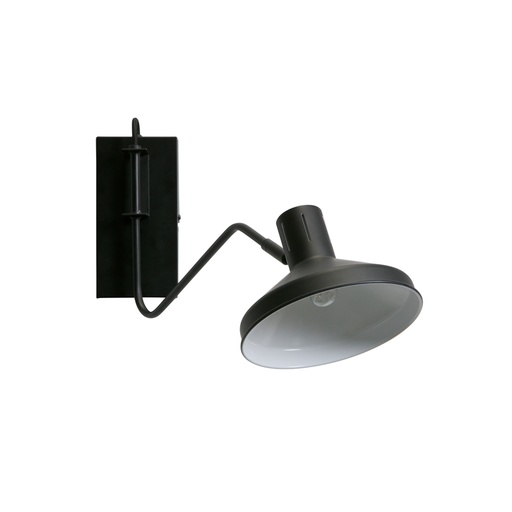 Applique Niek en métal noir intérieur blanc