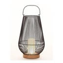 [ASUL402] OPUS - Lampe à poser en métal noir et bois naturel Ø40,5