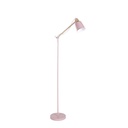 Lampadaire Pixie ajustable en métal rose et bois d'hévéa