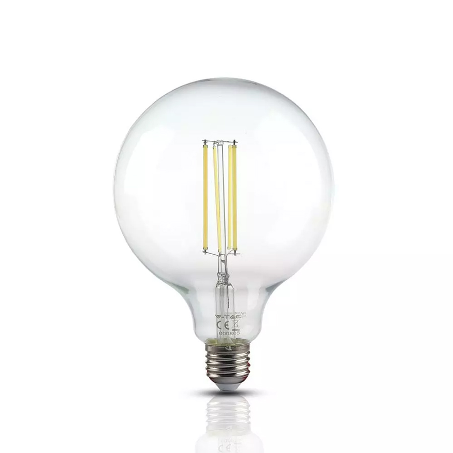 Ampoule LED Filament G125 E27 12.5W Verre transparent Lumière Jaune