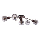 PALLO - Lustre / Plafonnier 5 lampes en métal bronze et verre fumé