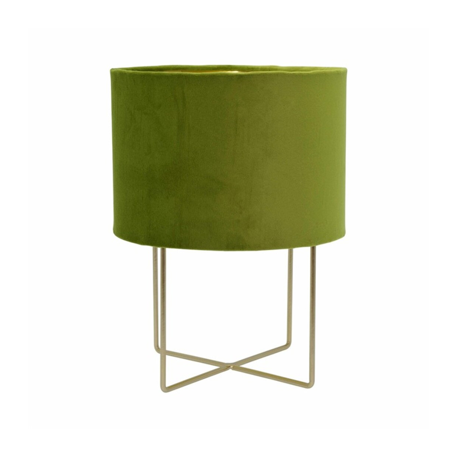 JAMESON - Lampe de table en velours vert H32cm