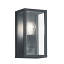 Applique en fonte Garonne d'aluminium anthracite, verre transparent étanche