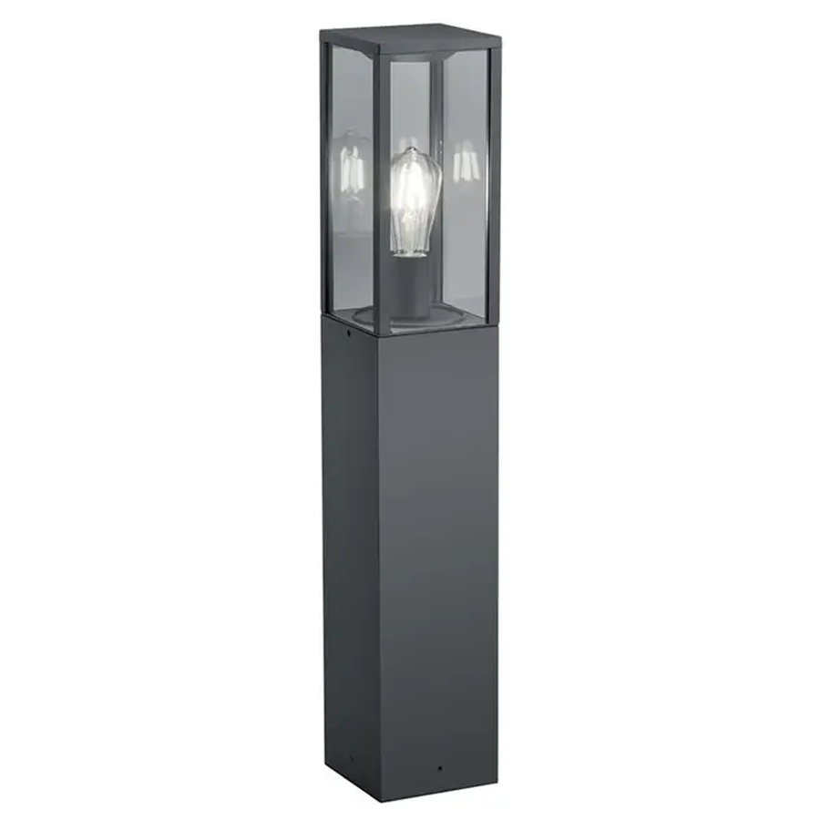 Borne de jardin Garonne en fonte d'aluminium anthracite, verre transparent étanche