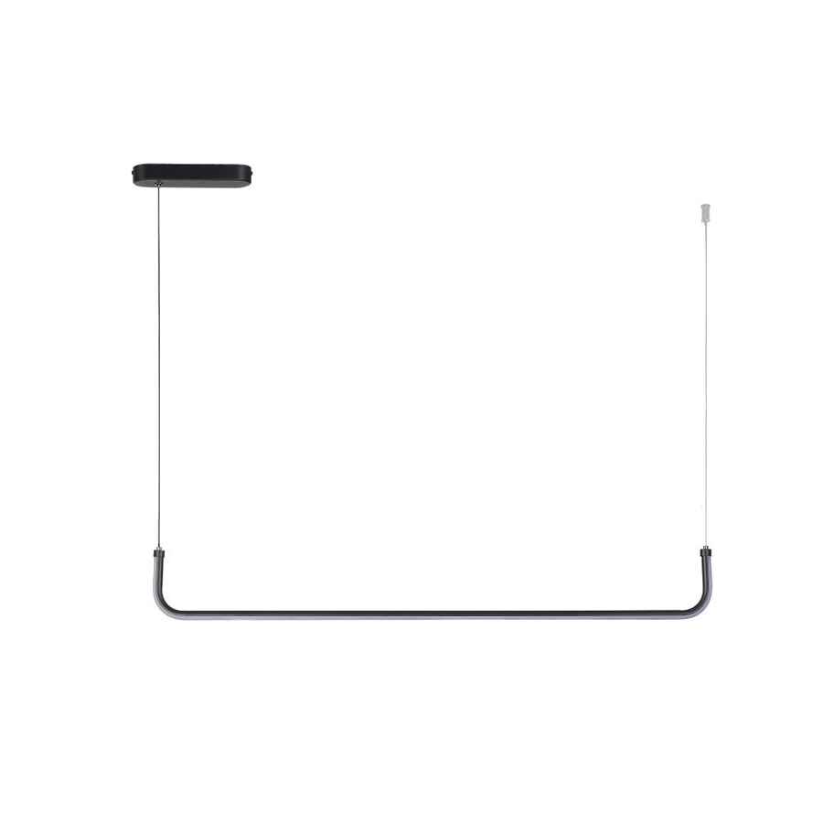 Suspension Stromae LED 17W en aluminium noir lumière jaune