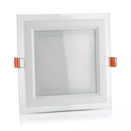 Panneau LED 18W en verre carré Lumière Jaune IP20