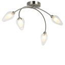 Lustre / Plafonnier 4 lampes Gallina en métal nickel satiné