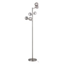 Lampadaire Smoke 6 lampes en métal nickel satiné et verre fumé