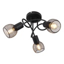 FIASTRA - Lustre / Plafonnier 3 lampes en métal noir Ø36