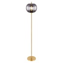 BLACKY - Lampadaire en métal laiton et verre fumé H160