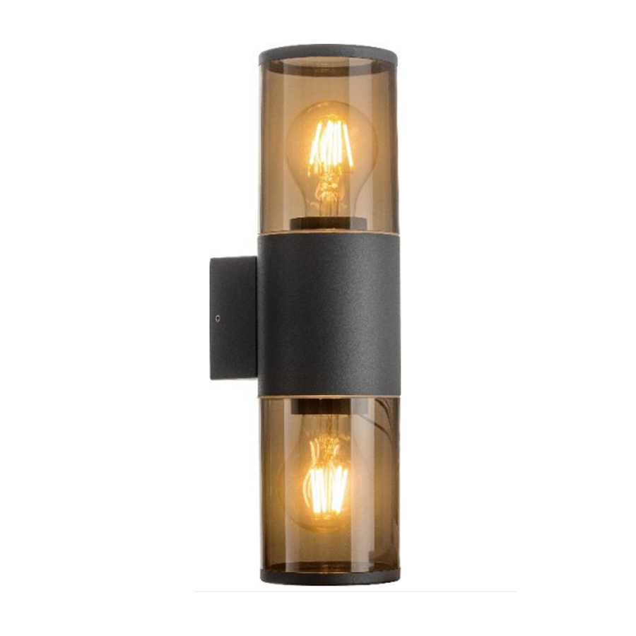 Applique extérieur Jeff 2 lampes en fonte aluminium noir étanche
