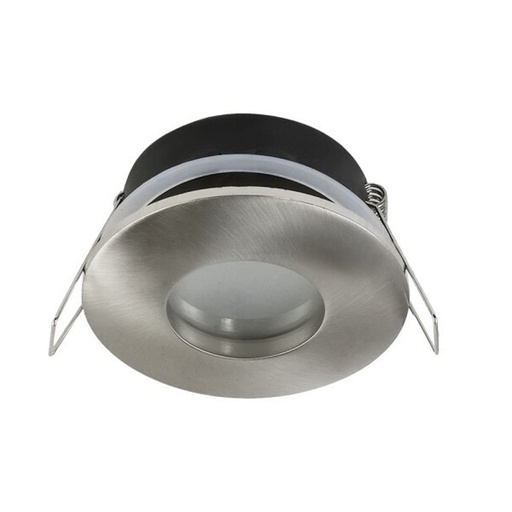 Spot encastré GU10 Rond Nickel Satiné étanche IP65 Ø8 avec Douille