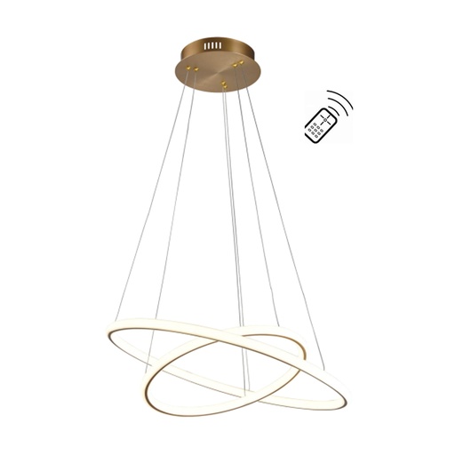 Lustre / Suspension quito LED 57W doré dimmable avec télécommande