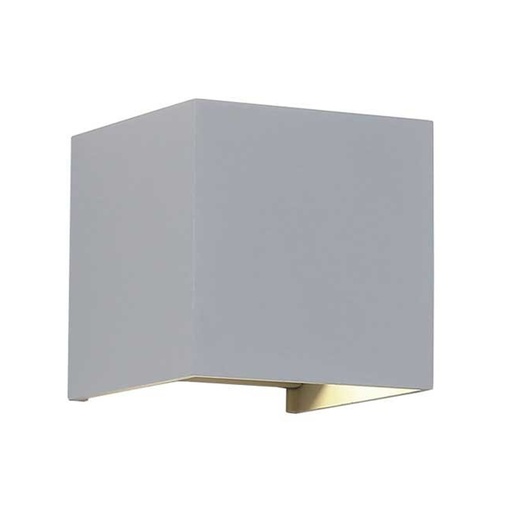 Applique murale LED 6W carré en aluminium gris étanche , Lumière Jaune