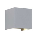 Applique murale LED 6W carré en aluminium gris étanche IP65 , Lumière Jaune