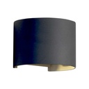 Applique murale LED 6W rond en aluminium noir étanche Lumière Jaune