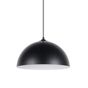 Suspension Icone en forme de dôme en métal noir avec intérieur blanc