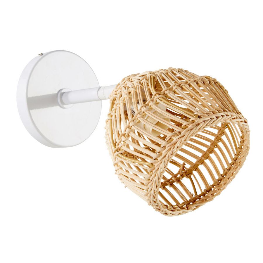 Applique Wild en fibre naturelle et métal blanc