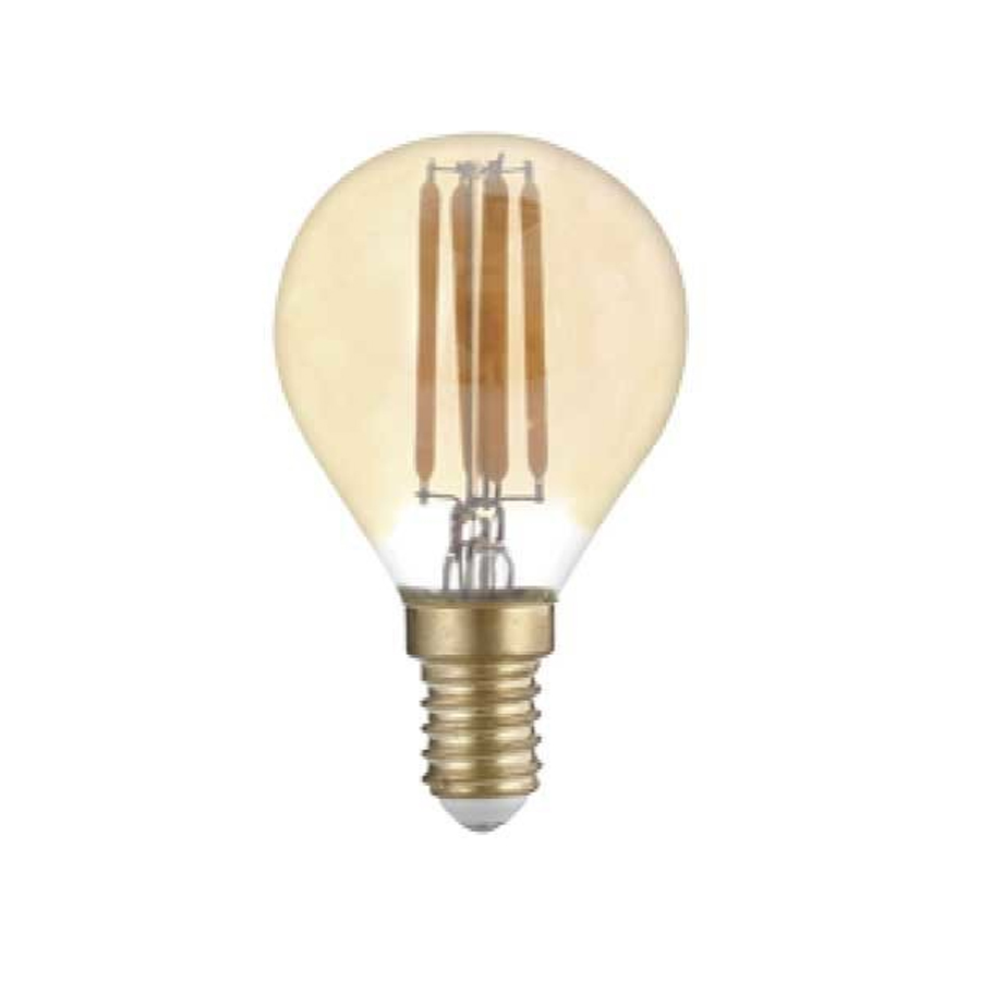 Ampoule Led Filament verre ambré G45 E14 4W Lumière Jaune