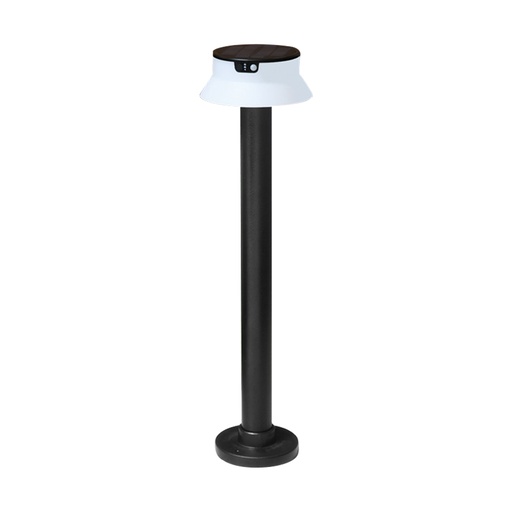 Borne solaire led Santina avec capteur en résine noir étanche